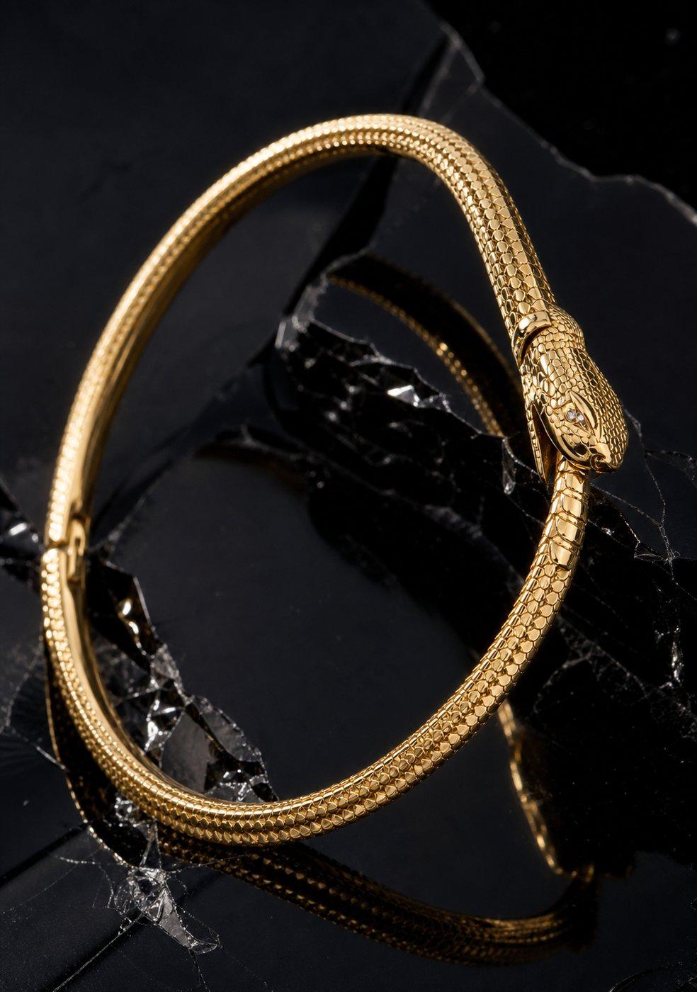 Golden Cobra Bangle angle 3