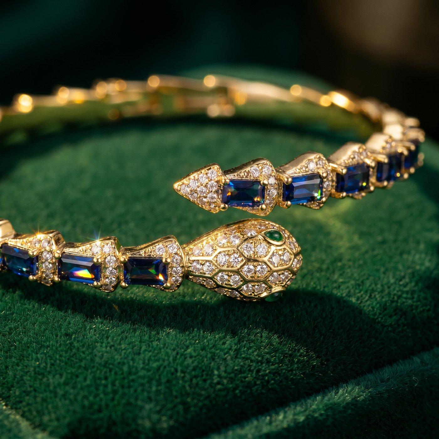 Sapphire Cobra Bangle angle 3