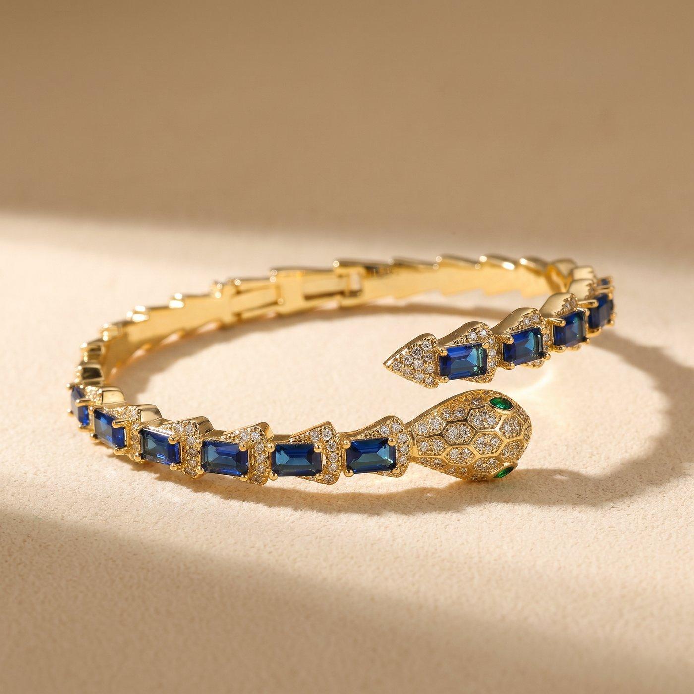 Sapphire Cobra Bangle angle 2